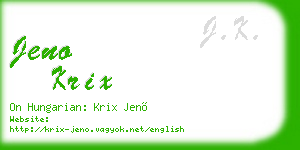 jeno krix business card